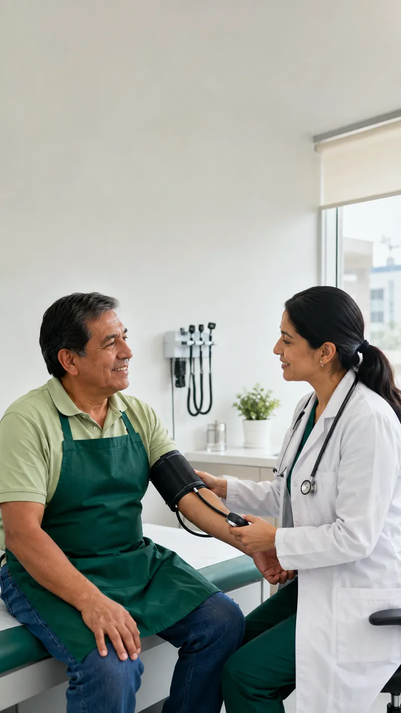 Comerciante peruano en un chequeo preventivo